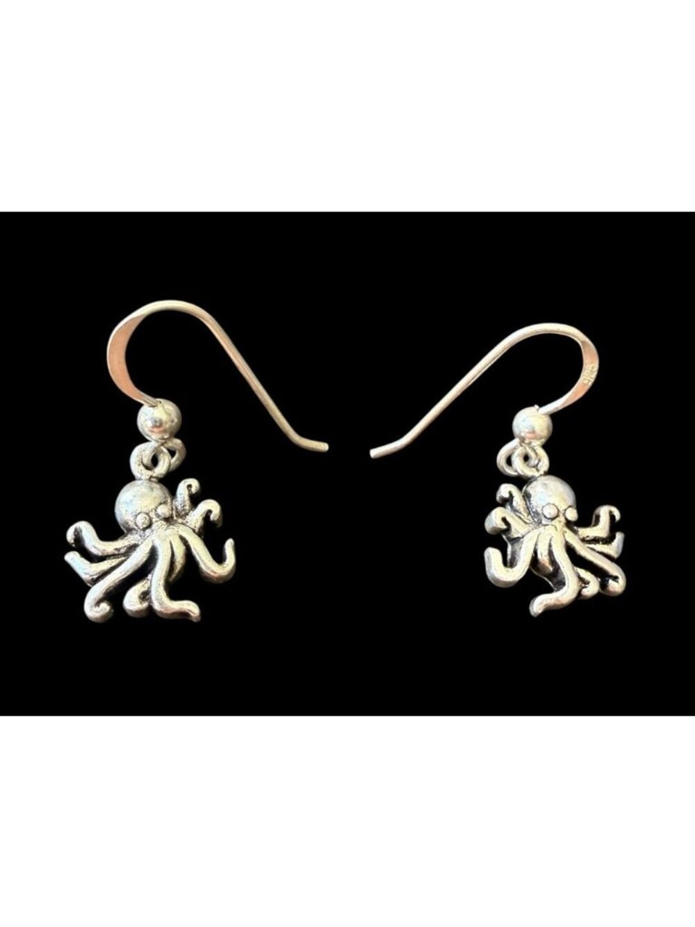 Peter Stone PSCL Sterling Silver 925 Octopus Earrings Dangle Ocean Theme